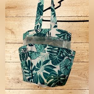 Monstera leaves carry all small tote mesh bag 8x8x9
